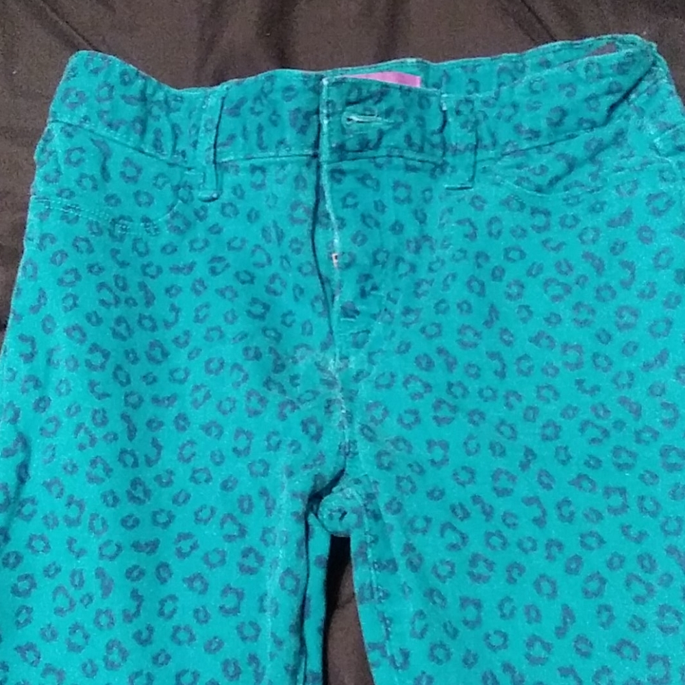 Dark Green Leopard Print Pants